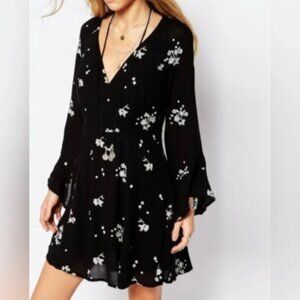 FP Jasmine embroidered bell-sleeve mini dress